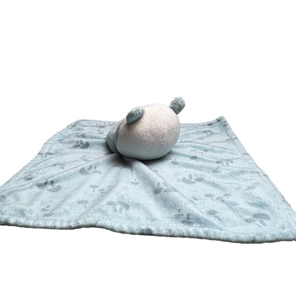 Modern Moments Gerber Raccoon Lovey Security Blanket Light Blue Mushrooms 11" - Picture 5 of 7